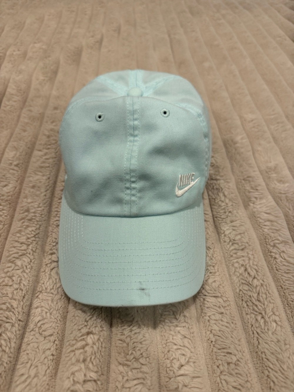 Nike unisex Mint Blue Dad Hat with White Embroidered Swoosh
